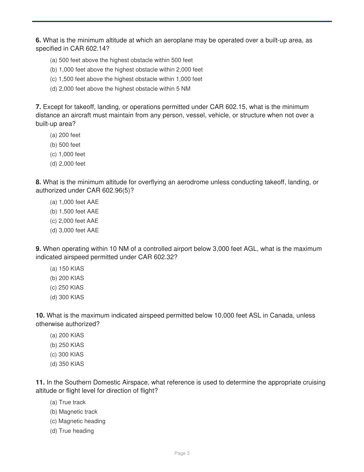 PPL practice questions